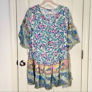 Floral Boho Gypsy Flutter Sleeves Dress